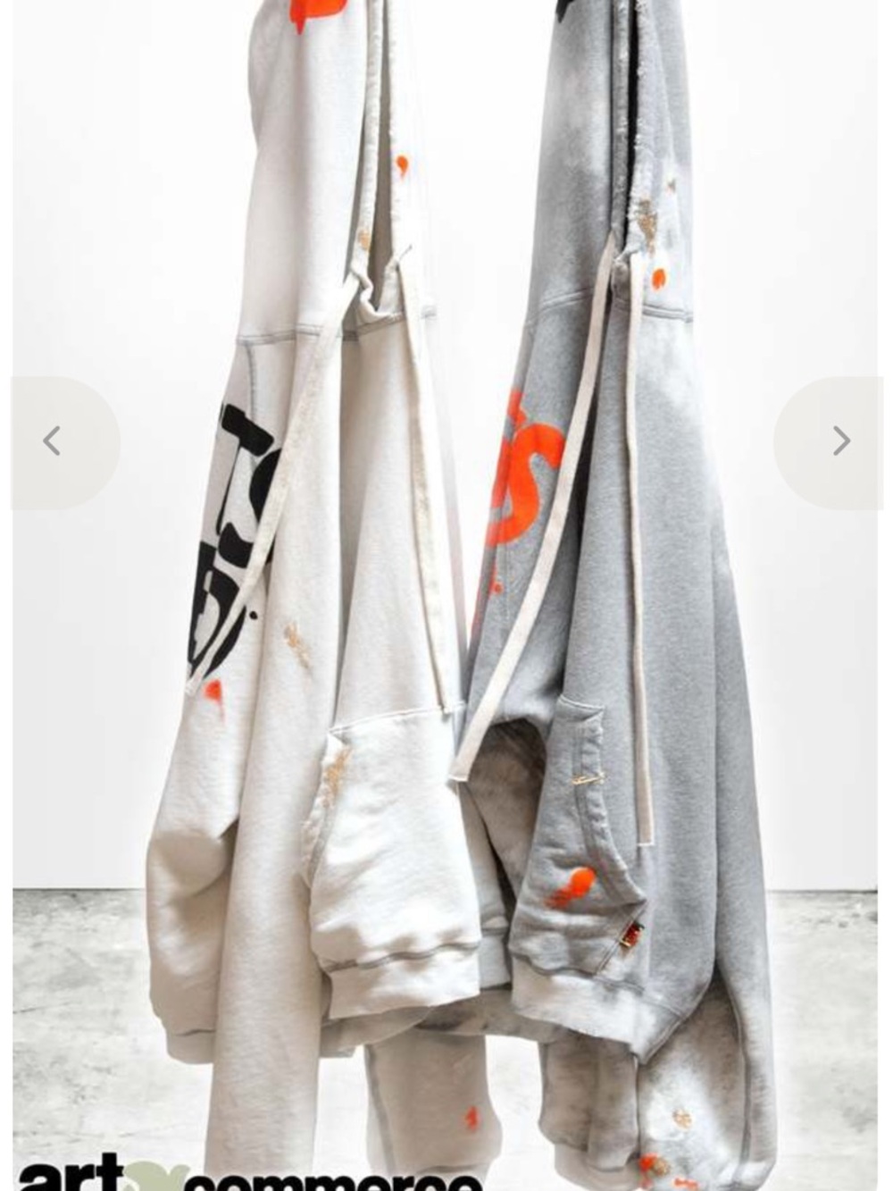 freecity white Yummy Hoodie with Orange Paint Accents. Size 1.